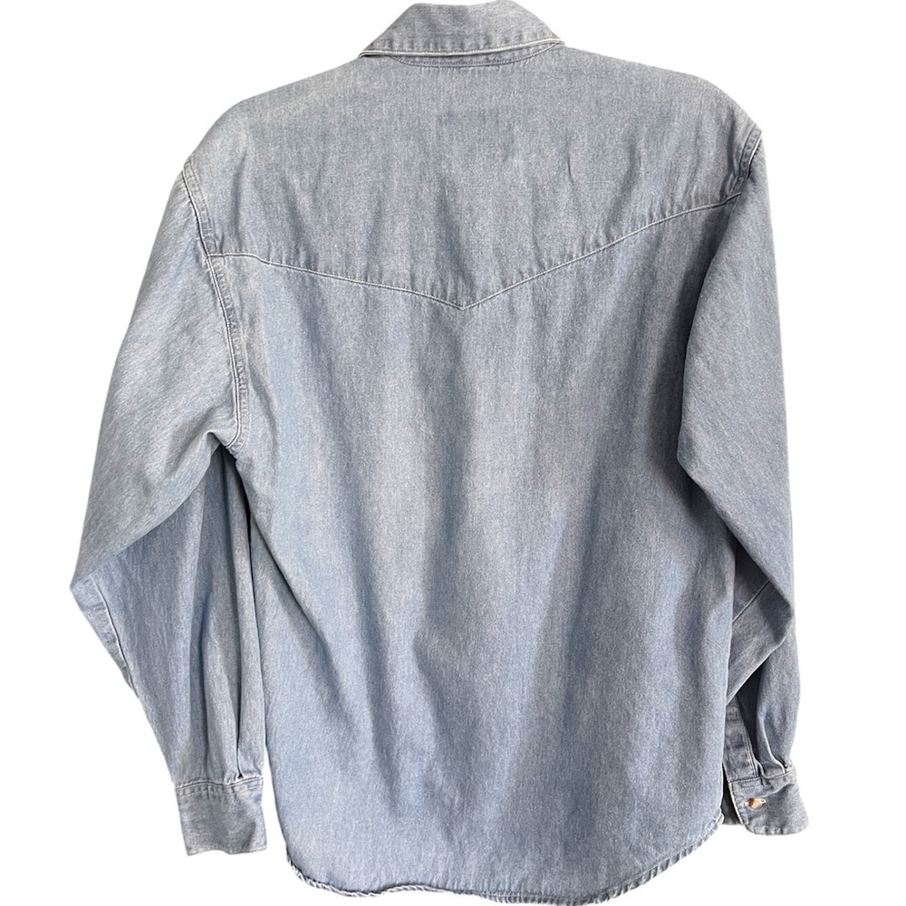 Vintage Wrangler Women’s Burton Down Denim Western Shirt Embroidered size M - Picture 2 of 7